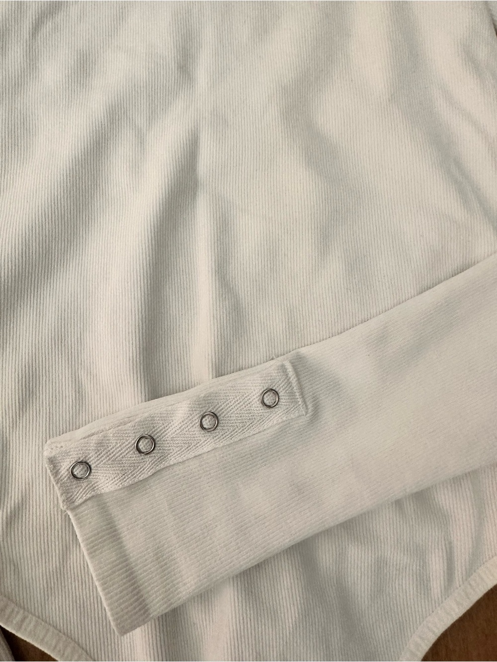 Intimately by Free People White Long Sleeve Snap Bodysuit - Picture 2 of 4